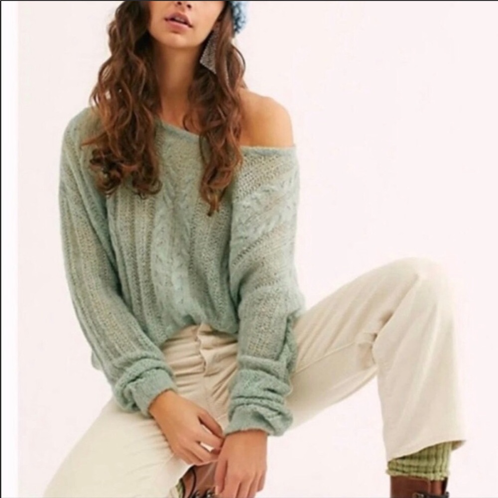 Free People Fresh Mint Green Sweater
